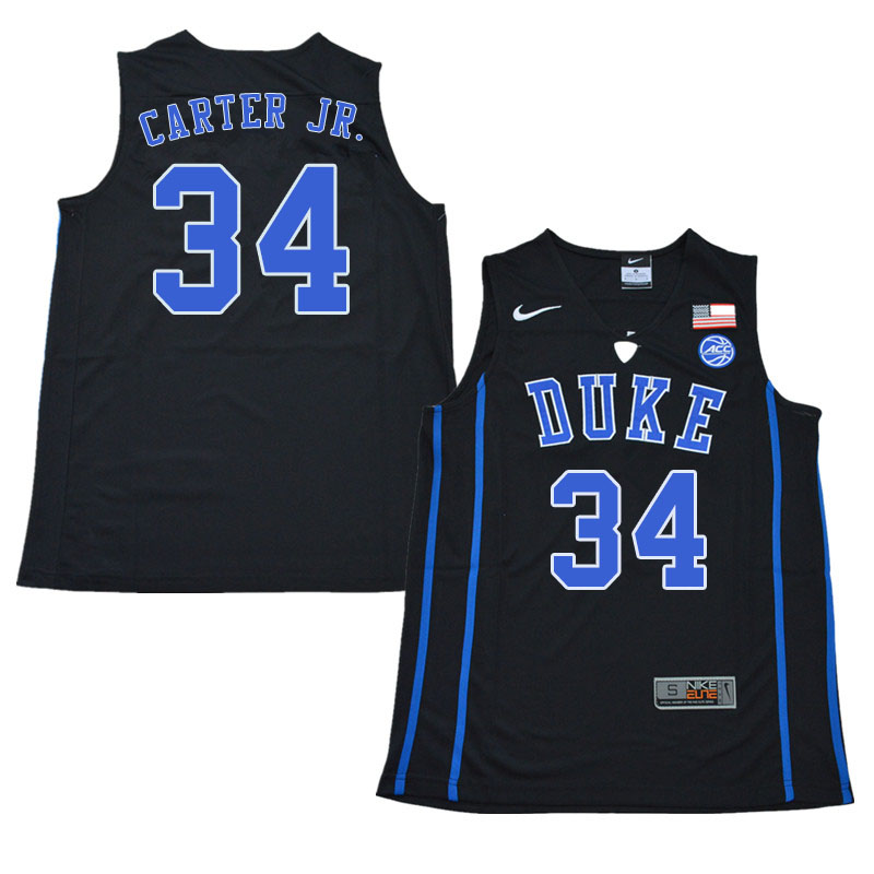 2018 Men #34 Wendell Carter Jr. Duke Blue Devils College Basketball Jerseys Sale-Black